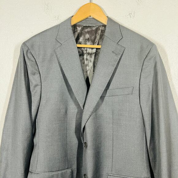 Zegna Saks Fifth Avenue Suit Jacket Blazer 2 Button Pinstripe Formal - 42 - Picture 2 of 8